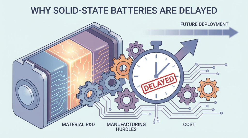 why solid-state batteries are delayed