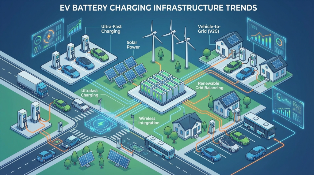 EV battery charging infrastructure trends