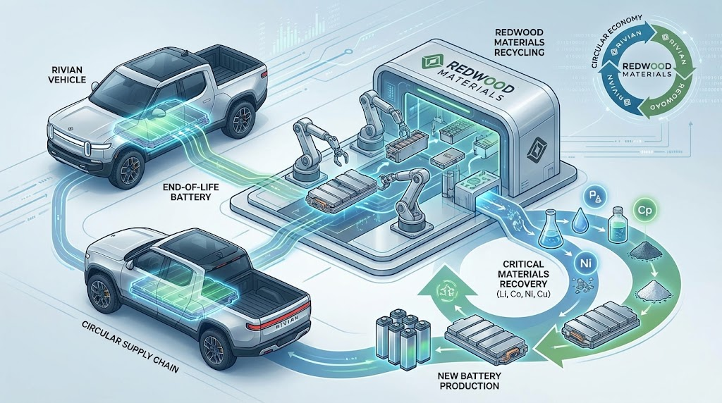 Rivian Redwood battery recycling