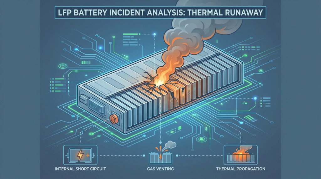 LFP battery fire incident