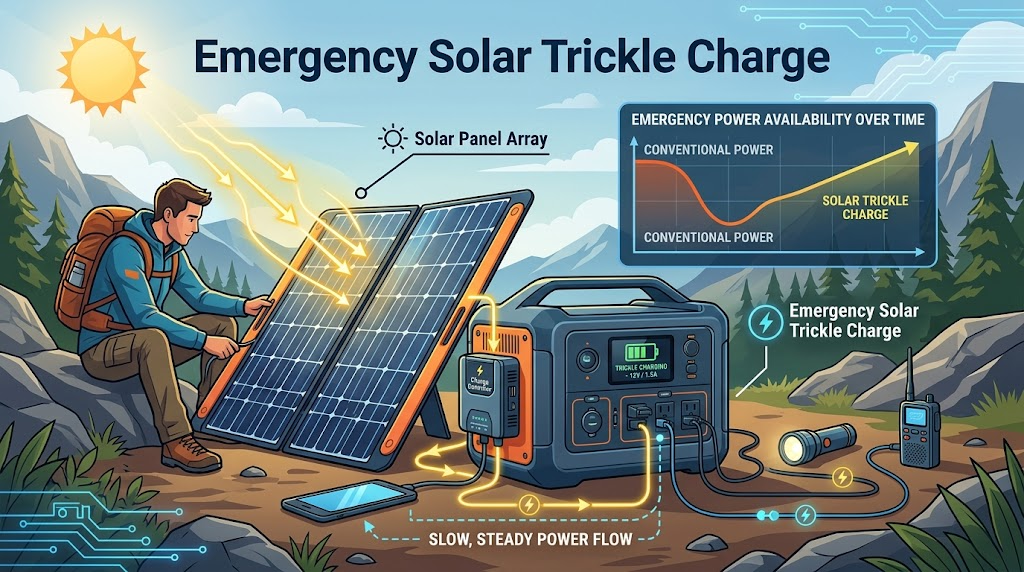 emergency solar trickle charge
