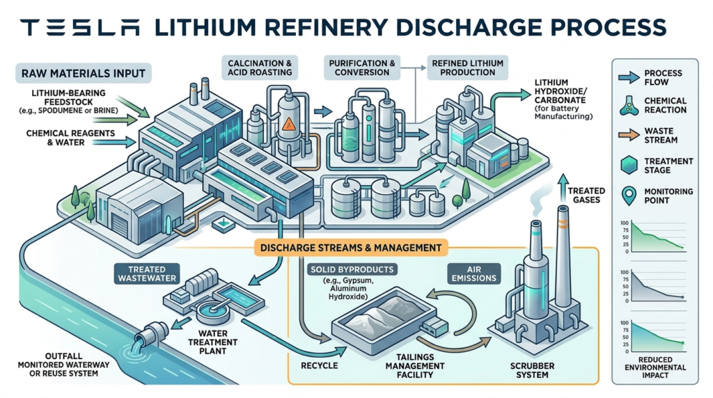 Tesla lithium refinery discharge