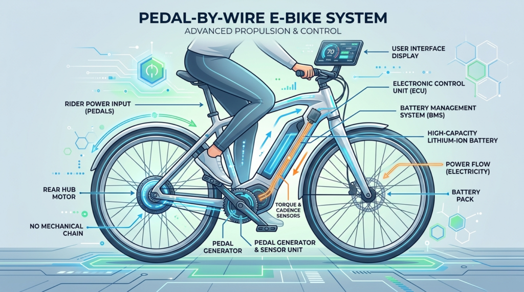 pedal-by-wire e-bike motor