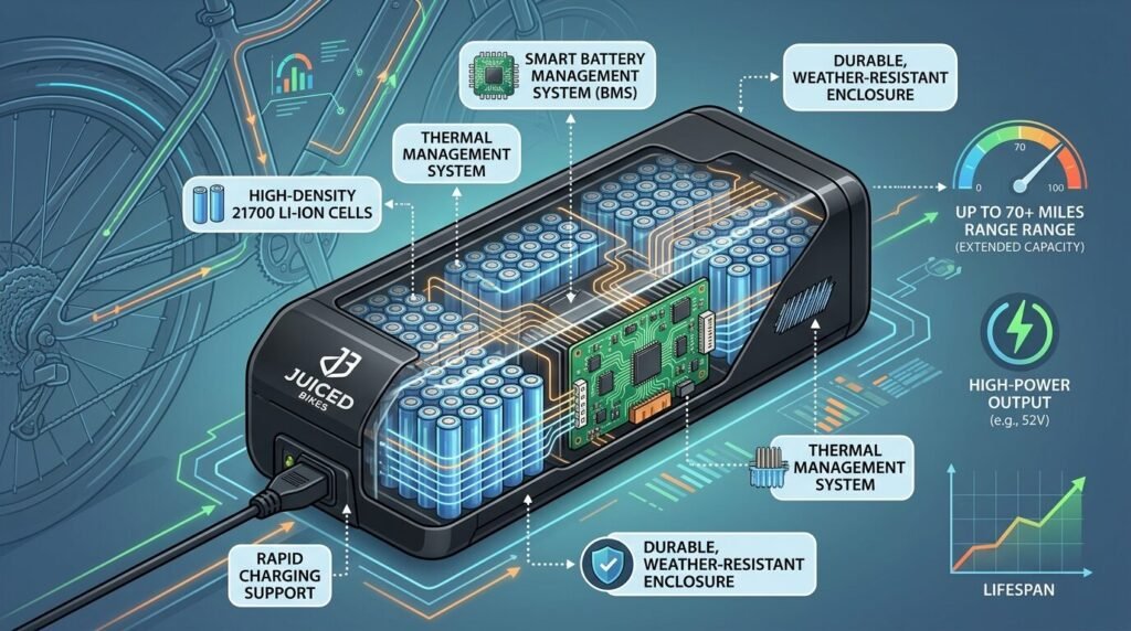 Wheel-E Podcast: 2026 Juiced E-Bike Batteries & More — illustration for Juiced e-bike batteries